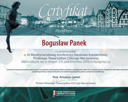 Chirurgia naczyniowa 2 panekmed boguslaw panek certyfikat 3 10 2019 1024x724 1